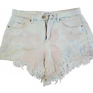 Boutique Acid Wash Cut Off Denim Shorts Size M